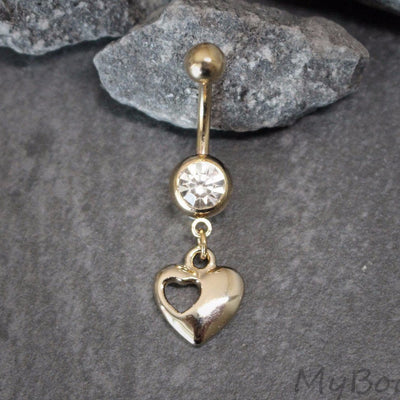 Rose Gold Heart Belly Button Jewelry