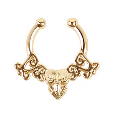 Buy Indian Fake Septum Ring for Non Pierced Nose, Minimalist Faux Septum  Piercing, Tribal Septum Cuff, Gold Septum Ring, Faux Septum Ring Online in  India - Etsy