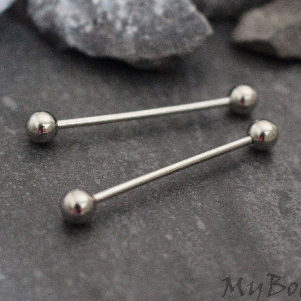 14G Nipple Barbell, Tongue Piercing, Straight Barbell – MyBodiArt