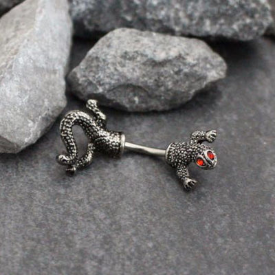 Lizard Rook Jewelry, Rook Piercing, Belly Bar, Belly Button Rings, Navel Jewelry, Navel Bar, Eyebrow Barbell, Eyebrow Jewelry, Lizard Snake Gecko