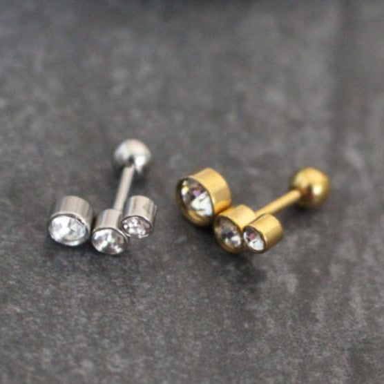 Labret Piercing Jewelry 14K Gold Crown Cartilage Earring/cz Helix