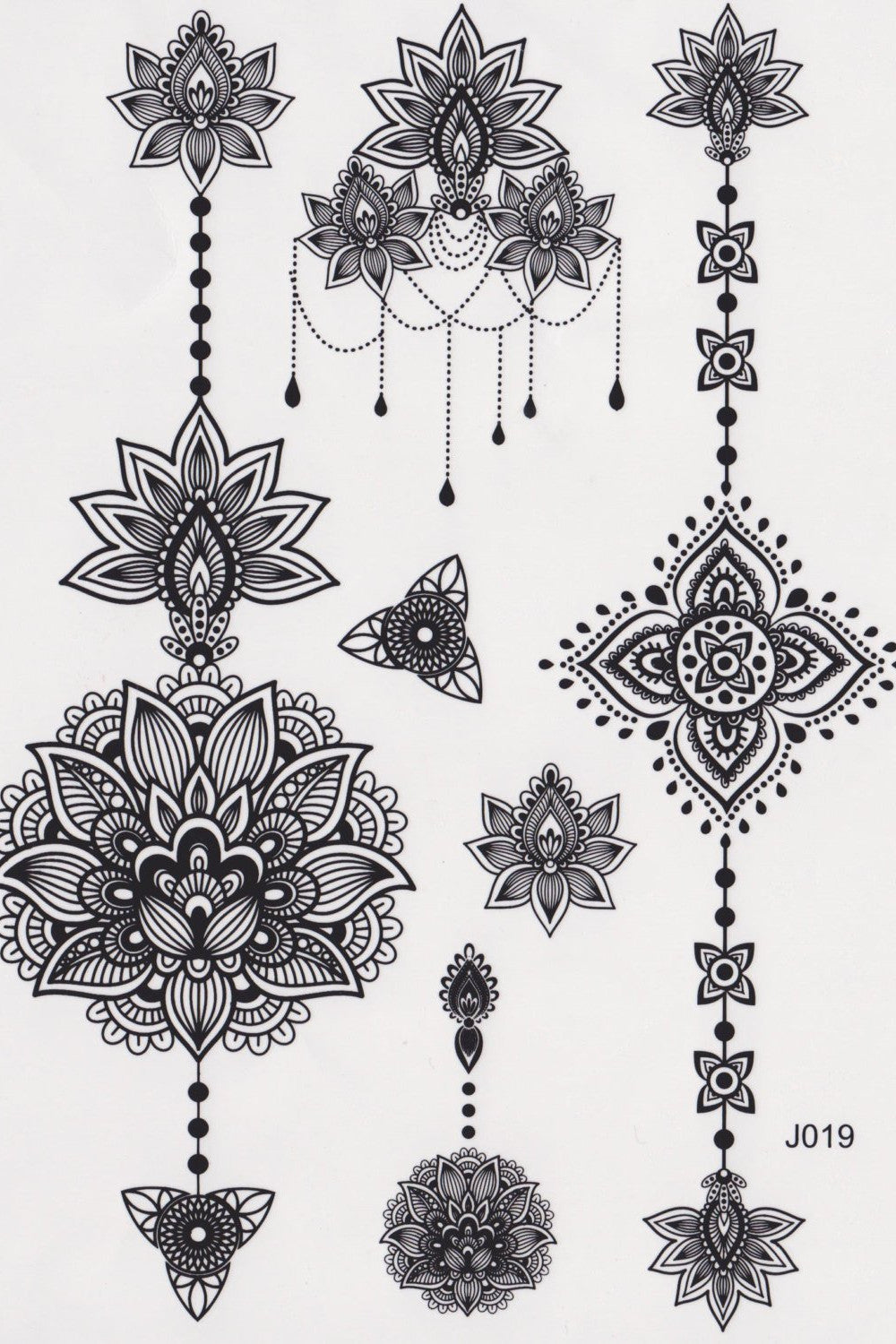 Women Mandala Temporary Tattoo Large Henna Arabic Underboob Back Chest Body Art Women Mandala Temporary Tattoo Large Henna Arabic Underboob Back Chest Body Art