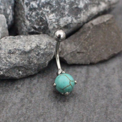 Turquoise Belly Button Ring Stud at MyBodiArt.com