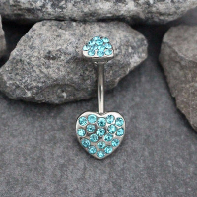 Heart Belly Button Ring Stud