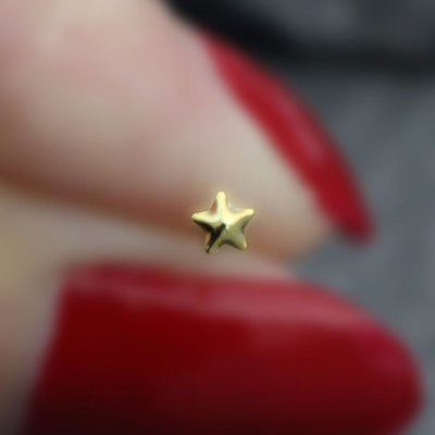 Star Nose Stud, Star Nose Ring, Gold Starfish, Silver Star Fish, Solid 0.925 Sterling Silver, 22 Gauge, 22G