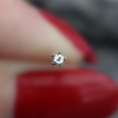 Silver Nose Ring, Silver Nose Stud, Star Nose Piercing, Crystal Nose Jewelry, Nose Jewellery, Stars, Star, 18 Gauge, 18G