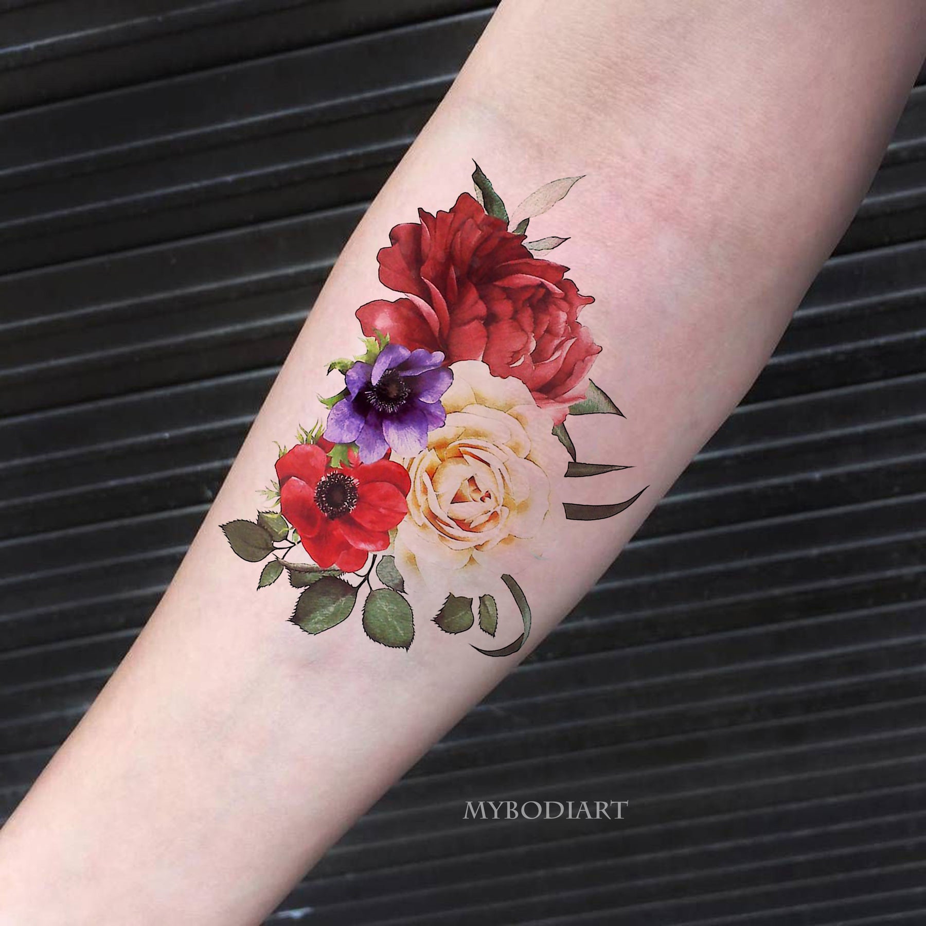 Free: Flowers with geometric shapes tattoo collection - nohat.cc