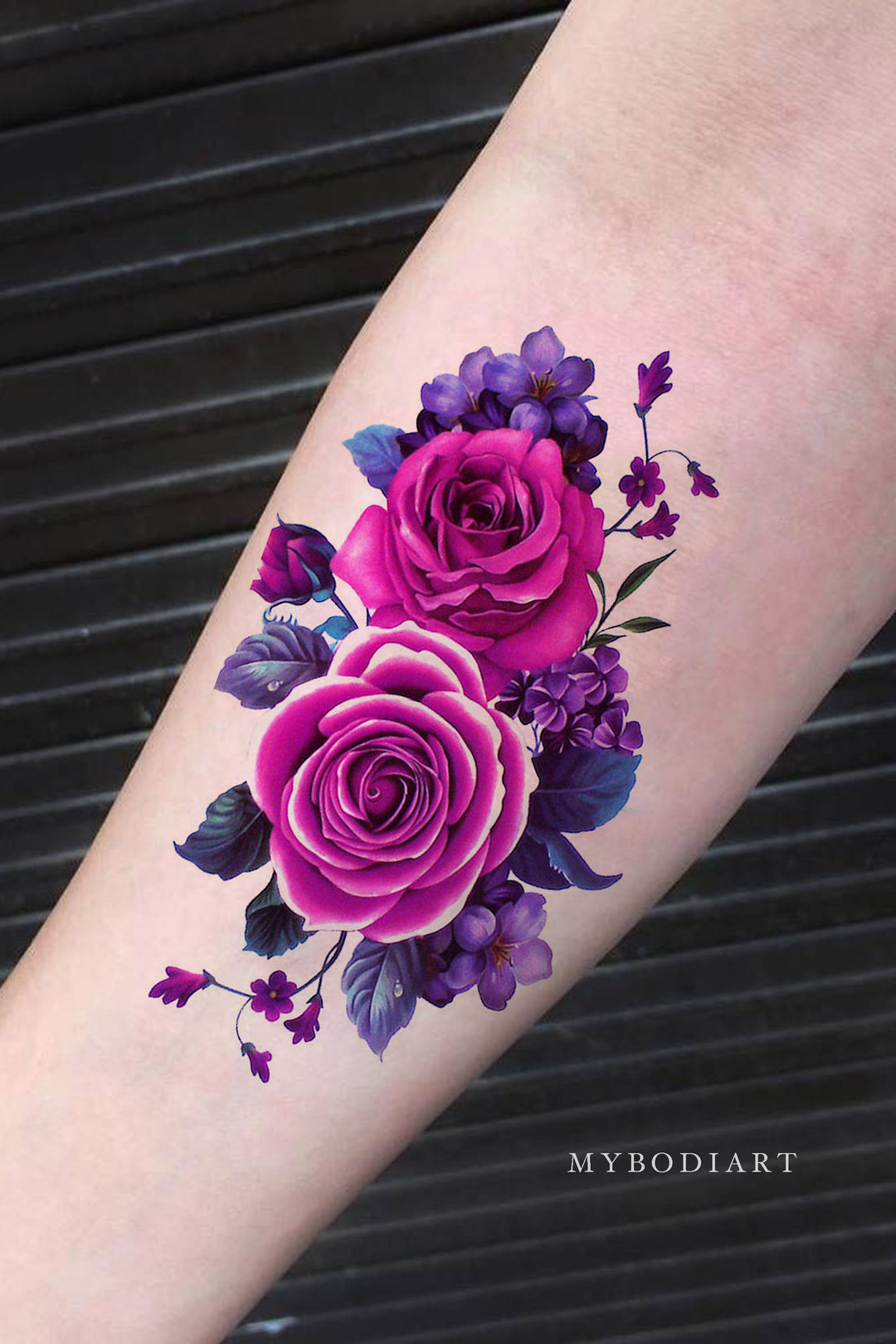 lavender plant tattoo Lavender Magenta Flower Temporary Tattoo – MyBodiArt