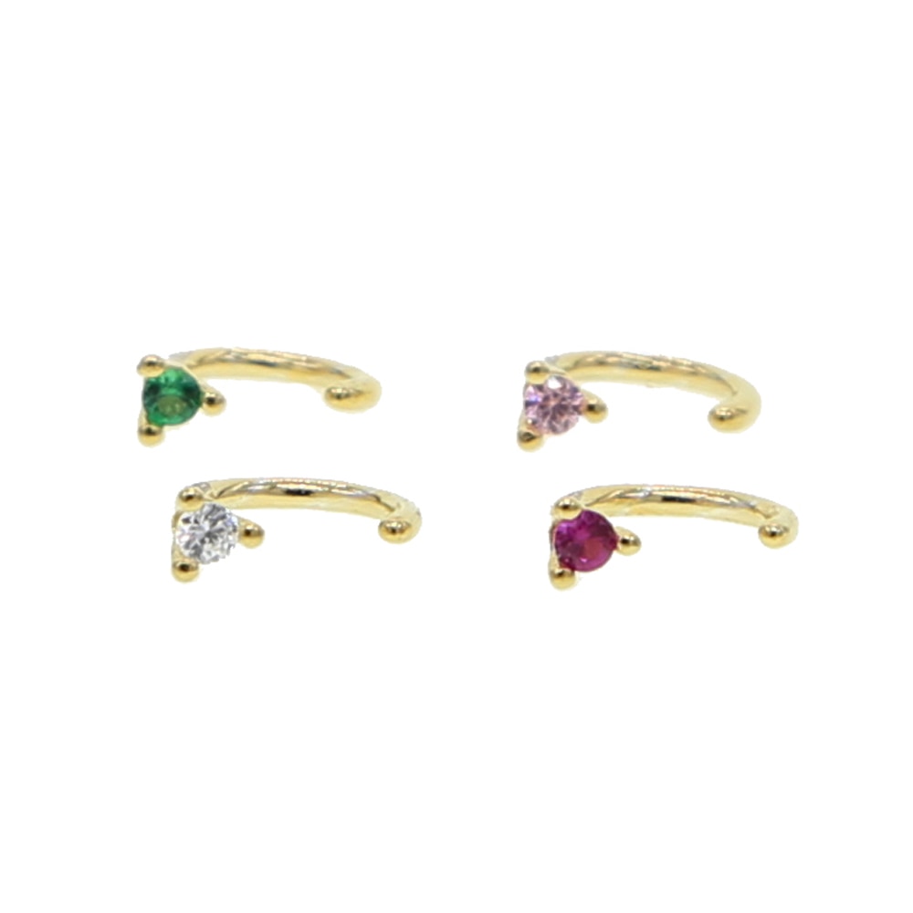 Jane Simple Minimalist Crystal Hoop Huggie Ring Claw Earring – MyBodiArt