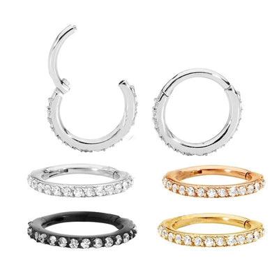 Cute Ear Piercing Ring Hoop 16G Earrings for Cartilage Helix Conch in Rose Gold, Gold Silver, Black - www.MyBodiArt.com