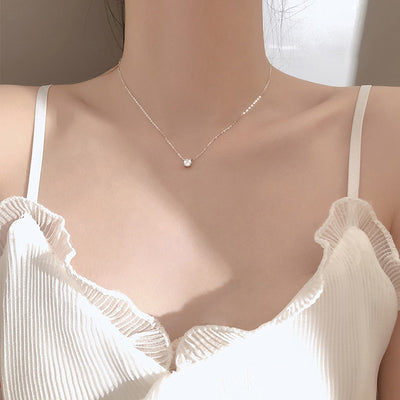 Simple Necklace Minimalistic Round Crystal Chain Choker Fashion Jewelry for Women - www.MyBodiArt.com #necklaces