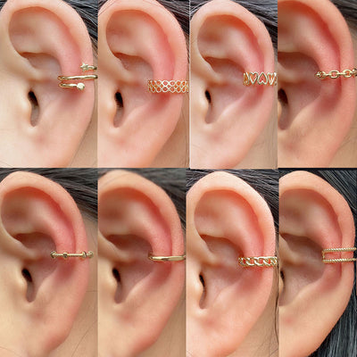 Pretty Ear Cuff Earrings Fake Piercing- www.MyBodiArt