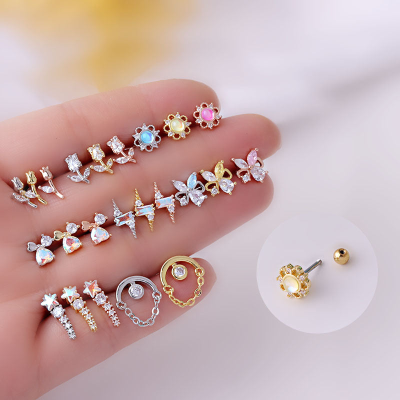 Cute Helix Ear Piercings Jewelry Amaryllis Aesthetic Crystal