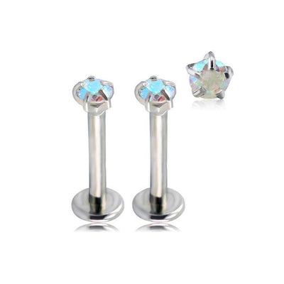 Swarovski Aurora Borealis Crystal Ear Piercing Jewelry for Tragus, Cartilage, Helix, Conch Earring at MyBodiArt.com