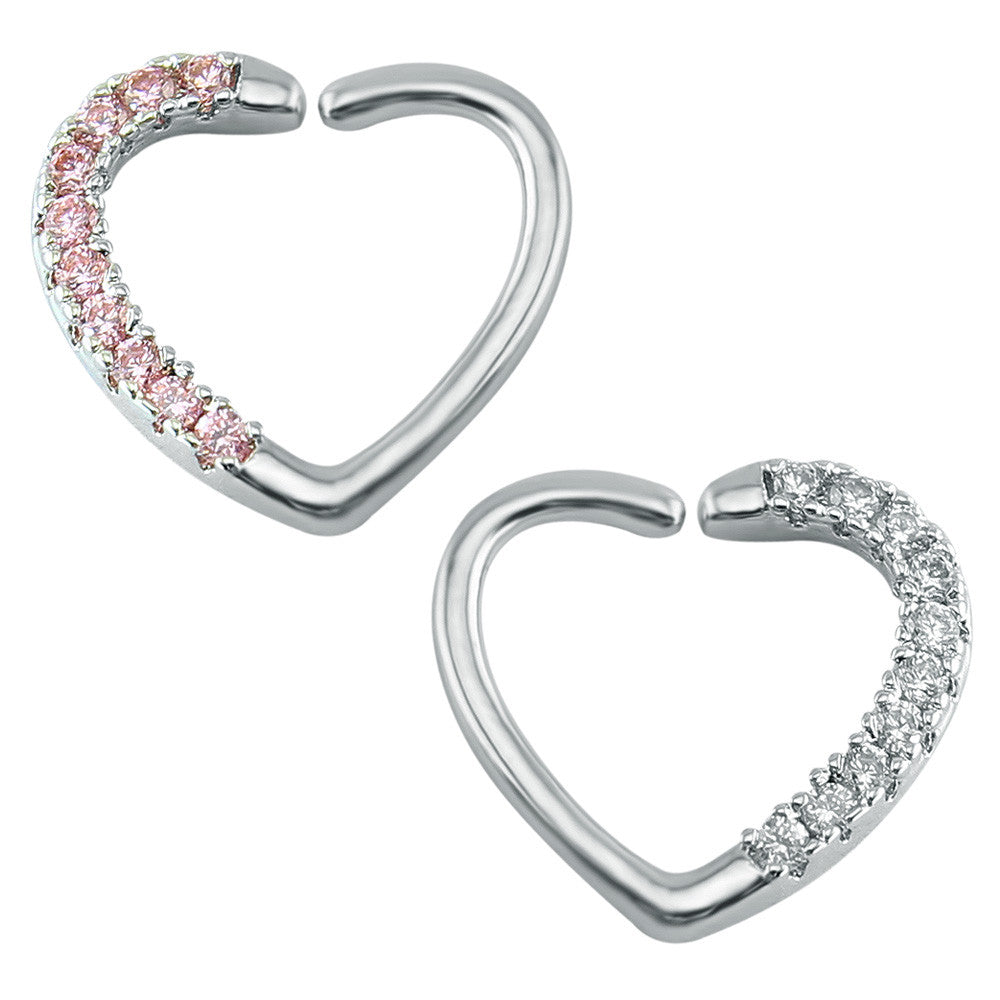 Amore Crystal Heart Daith & Rook Ear Piercing Cartilage Helix