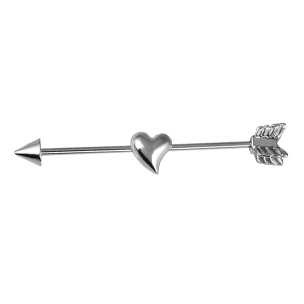 Qupid Heart Arrow Industrial Barbell Piercing – MyBodiArt