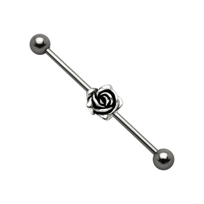 Antiqued Rose Industrial Barbell Scaffold Earring Piercing Jewelry - www.MyBodiArt.com