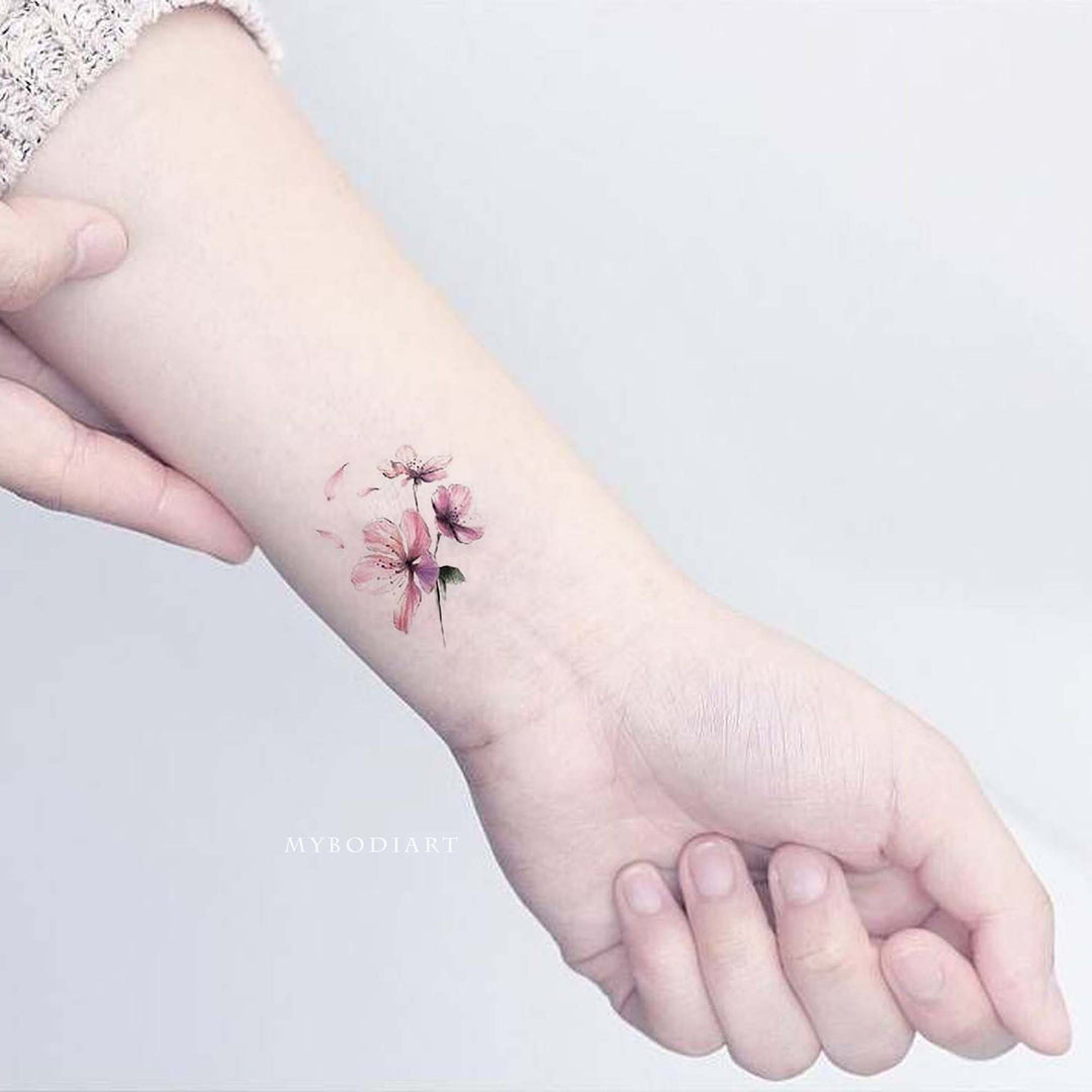 Mini Cherry Blossom Tattoo Ideas