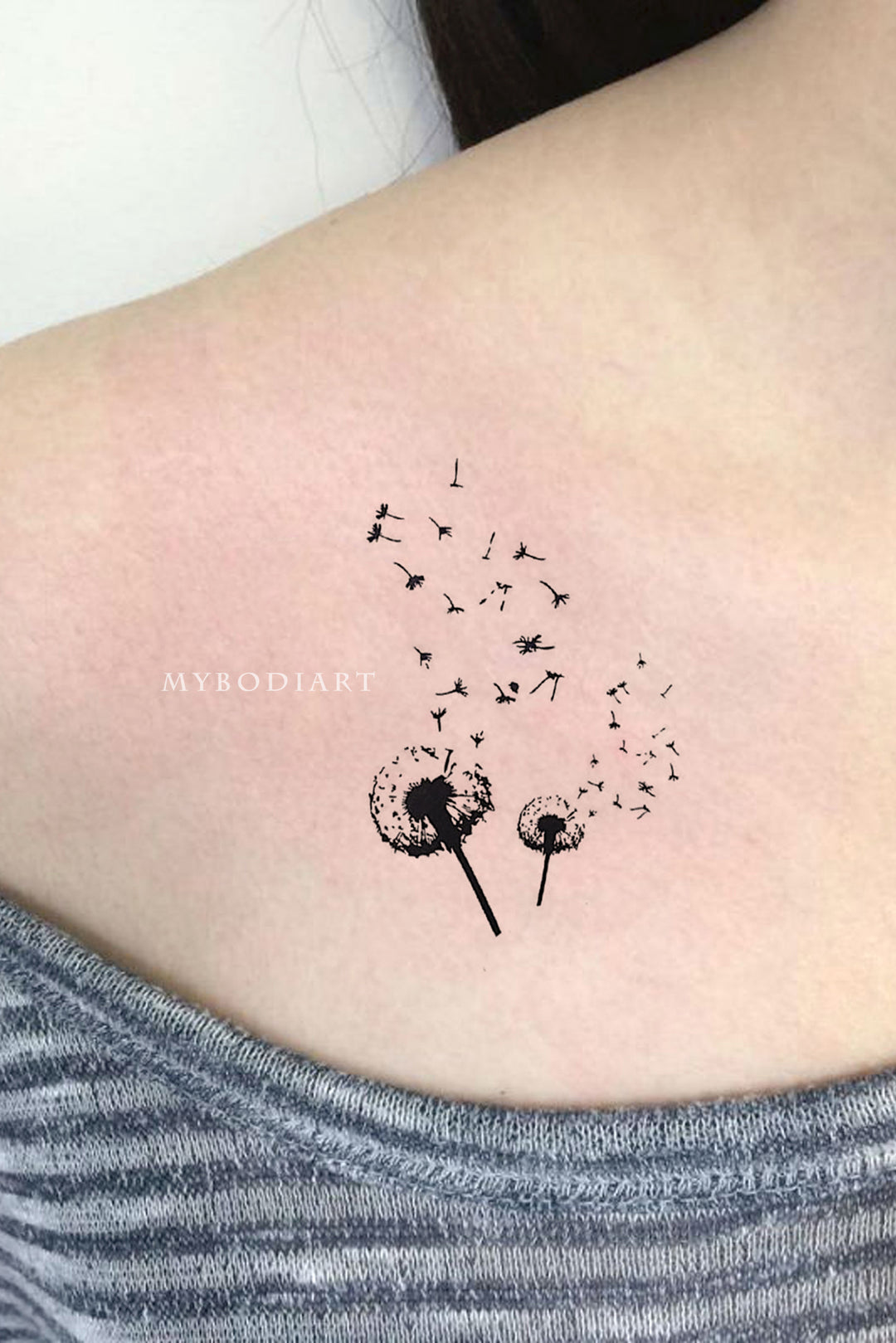 Liberty Blowing Dandelion with Sparrow Birds Temporary Tattoo