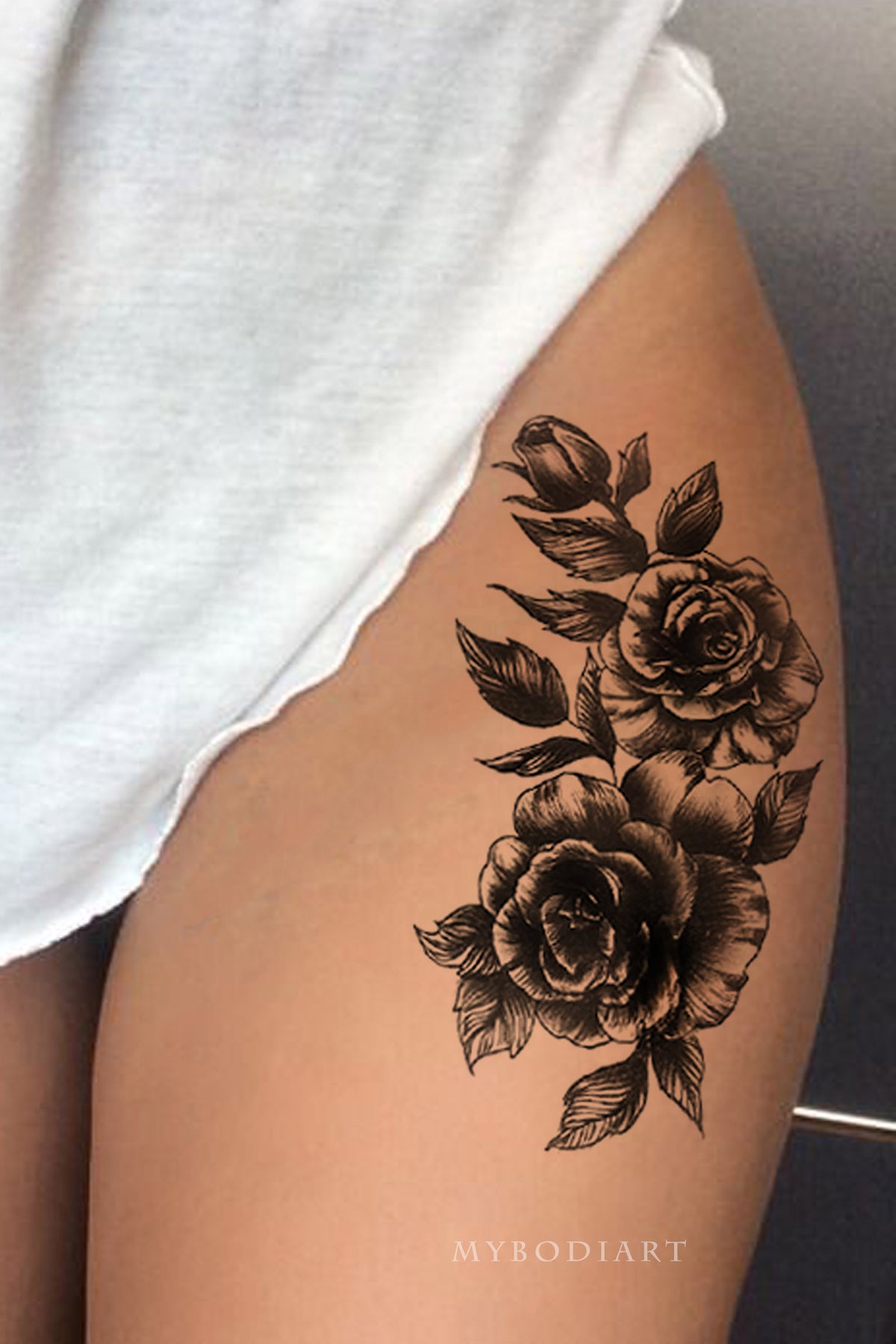 The Black Rose Tattoo Parlour  Whipped this on Alex today so fun   linework feminine soft simple roses thightattoo blackandgrey tattoo  blackrosetattoo whip ladytattooers  Facebook