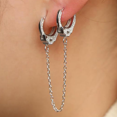 Unique Double Handcuff Earring Fashion Jewelry for Women - www.MyBodiArt.com #earrings