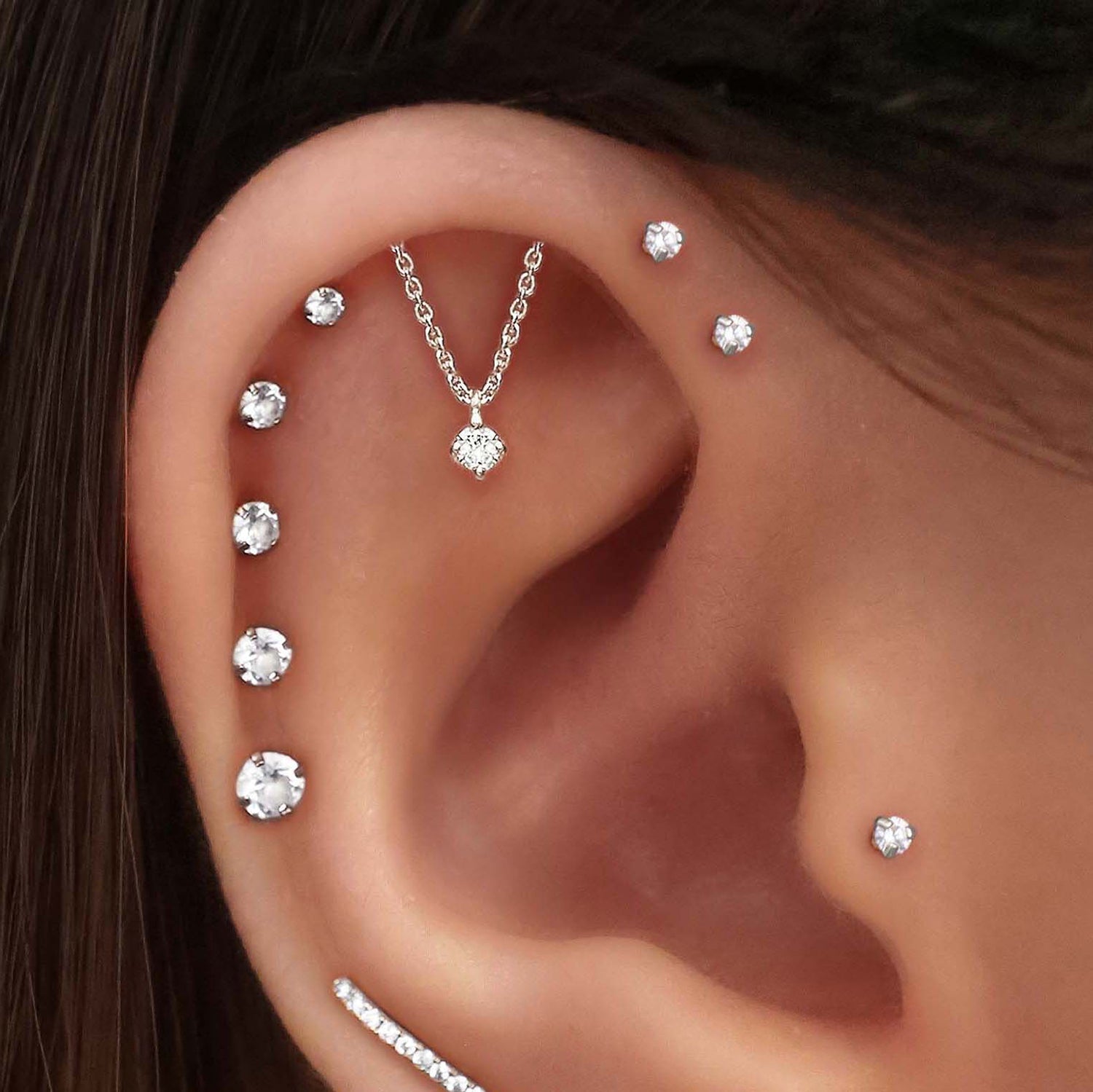 Dat Ear Piercing Glitz Hidden Helix Ear Piercing Earring Stud 16G – MyBodiArt